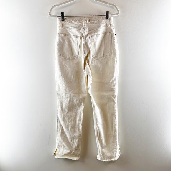 Abercrombie The 90's Straight Curve Love Ultra High Rise Jeans Cream 6 Petite - Picture 7 of 11